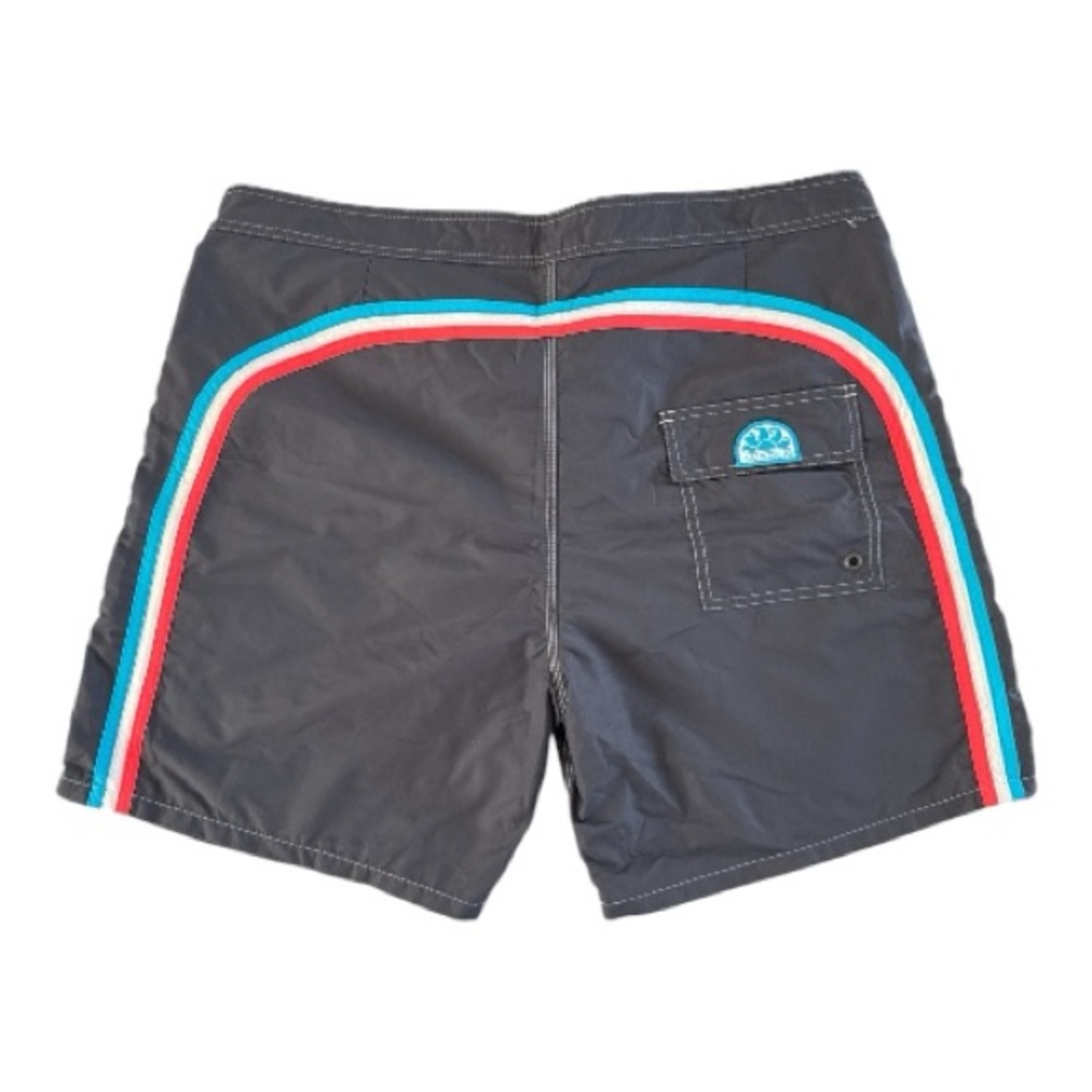 Sundek Men's Charcoal Gray Board Shorts with White Drawstring - Picture 2 of 3